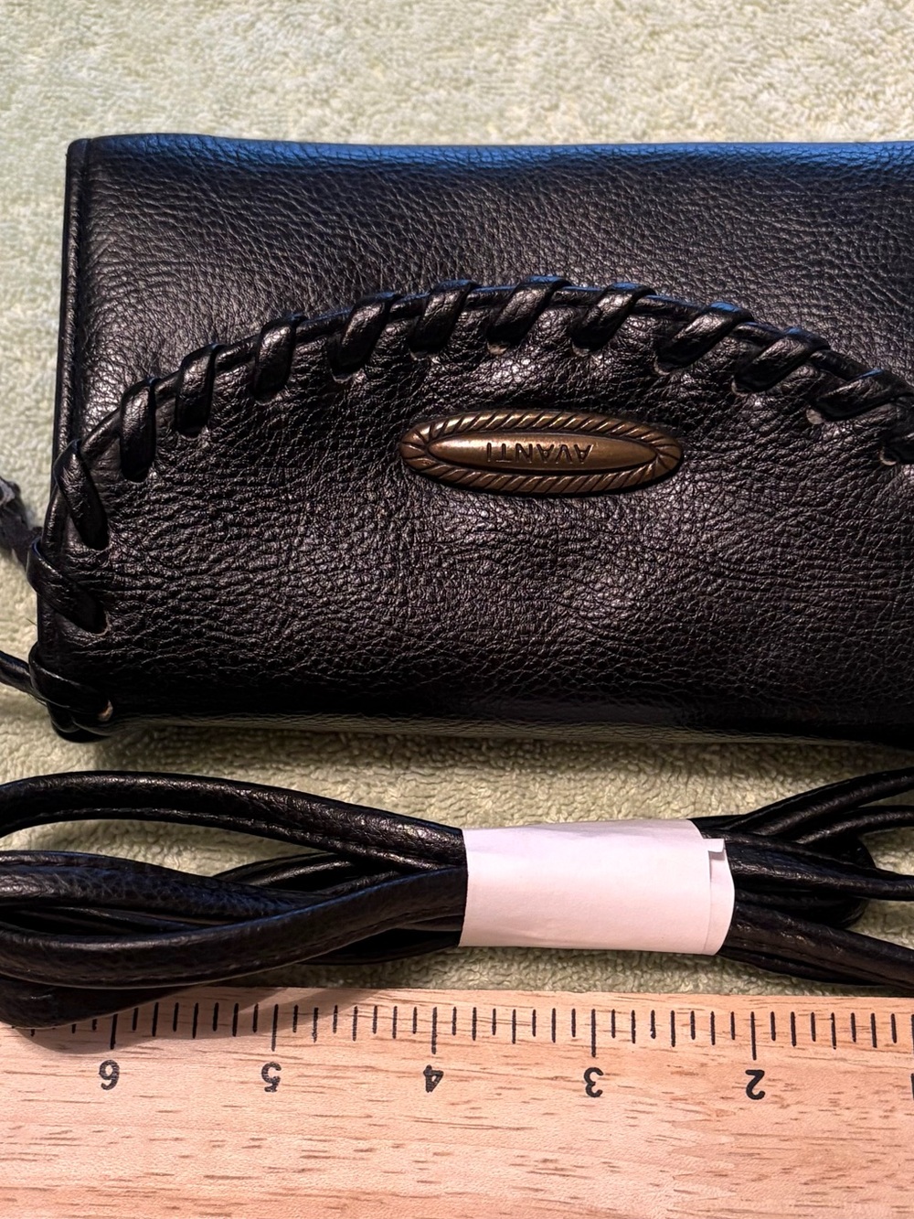 Avanti Black Leather Organizer Wallet Crossbody Bag